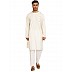 Designer round neck kurta with side slits- Cream Designer round neck kurta with side slits- Cream